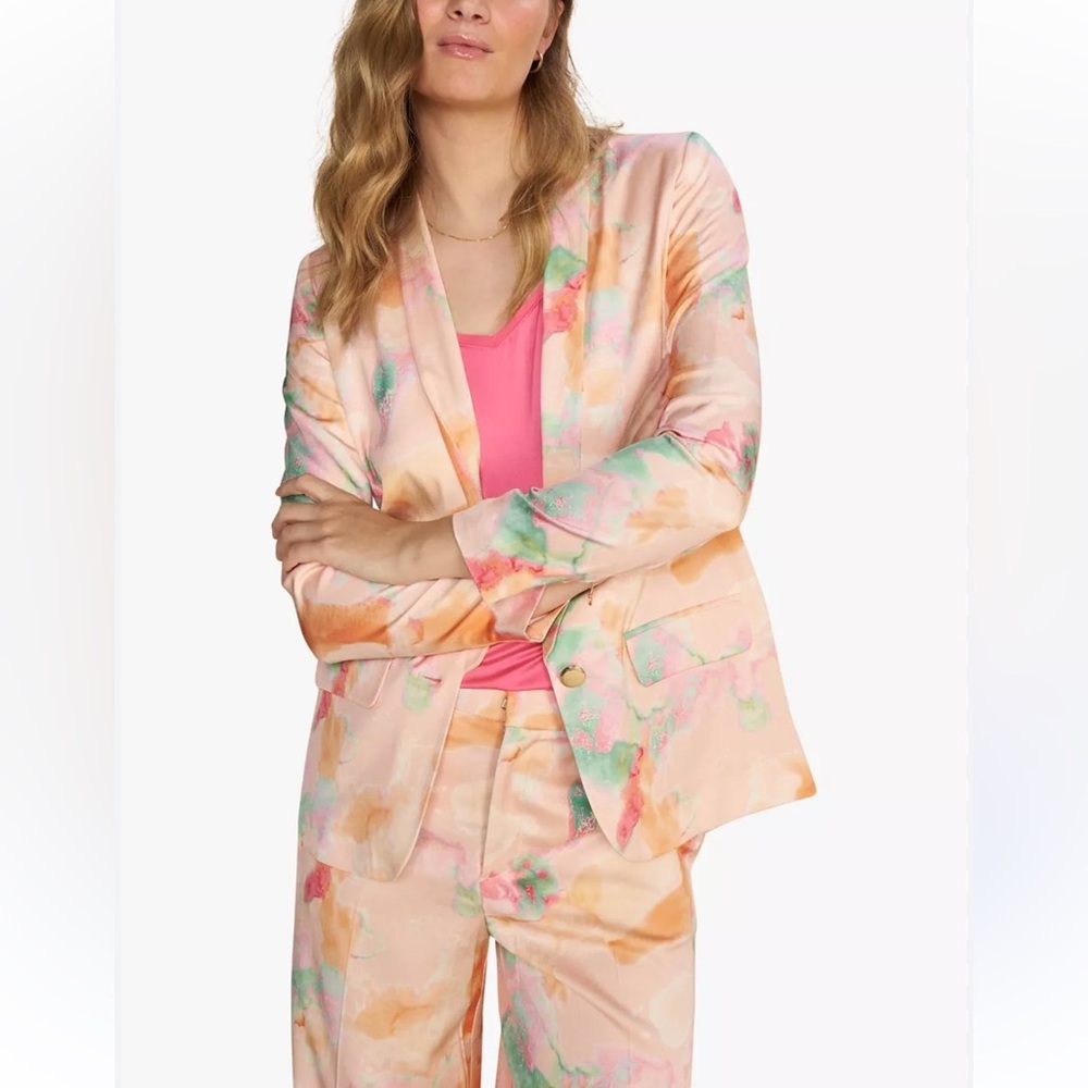MOS MOSH Brenda Bea Watercolor Blazer Jacket Peach Multi 38